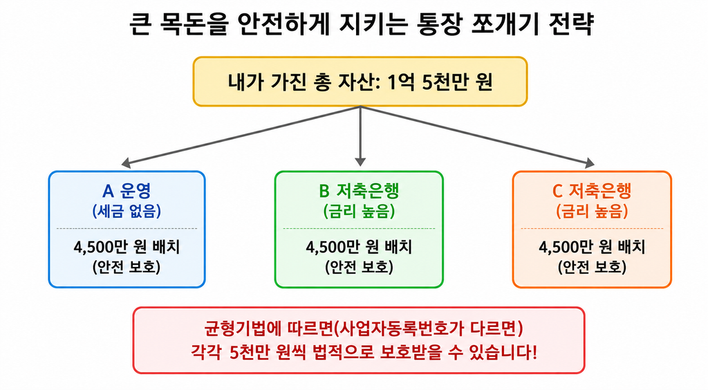 1억 5천만 원 예금자보호 통장 쪼개기 전략
